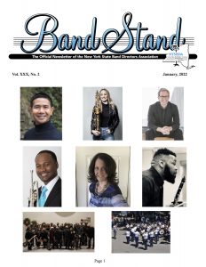 Front page of the January 2022 Bandstand, headshots of presenters